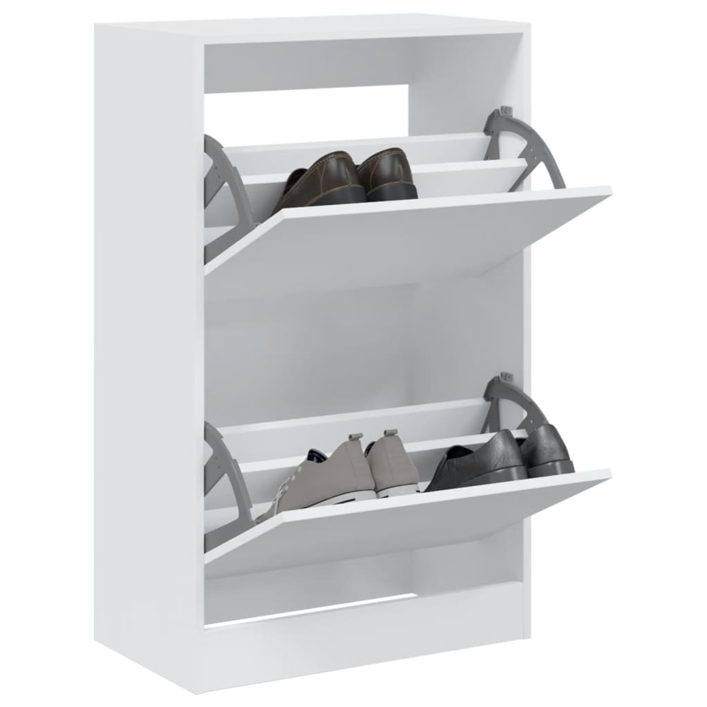 Shoe Cabinet White 60x34x96.5 cm Engineered Wood - All Things Good