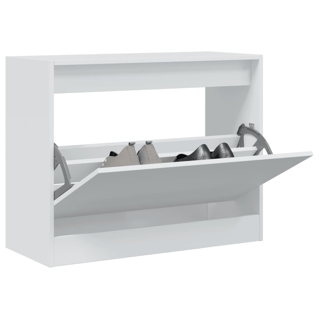 Shoe Cabinet White 80x34x63 cm Engineered Wood - Casper Homes