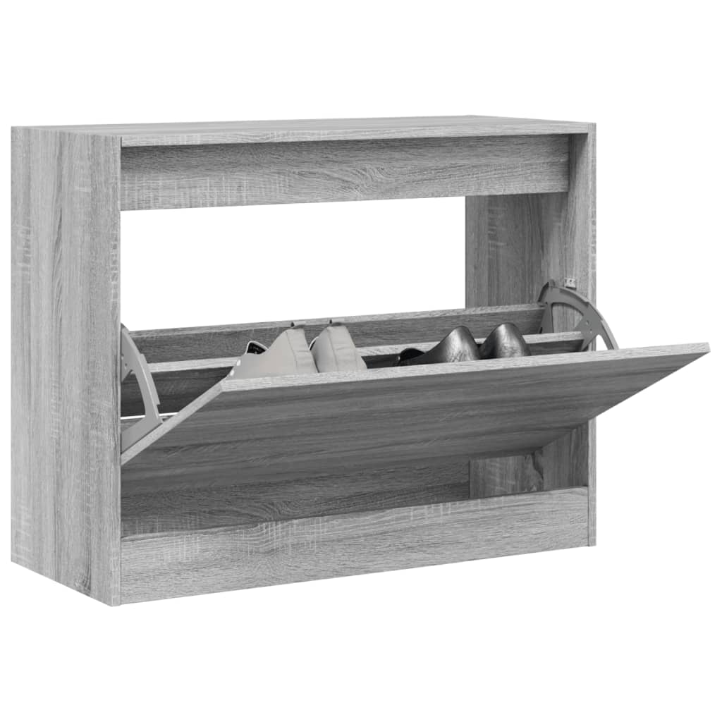 Shoe Cabinet Grey Sonoma 80x34x63 cm Engineered Wood - Direct Imports