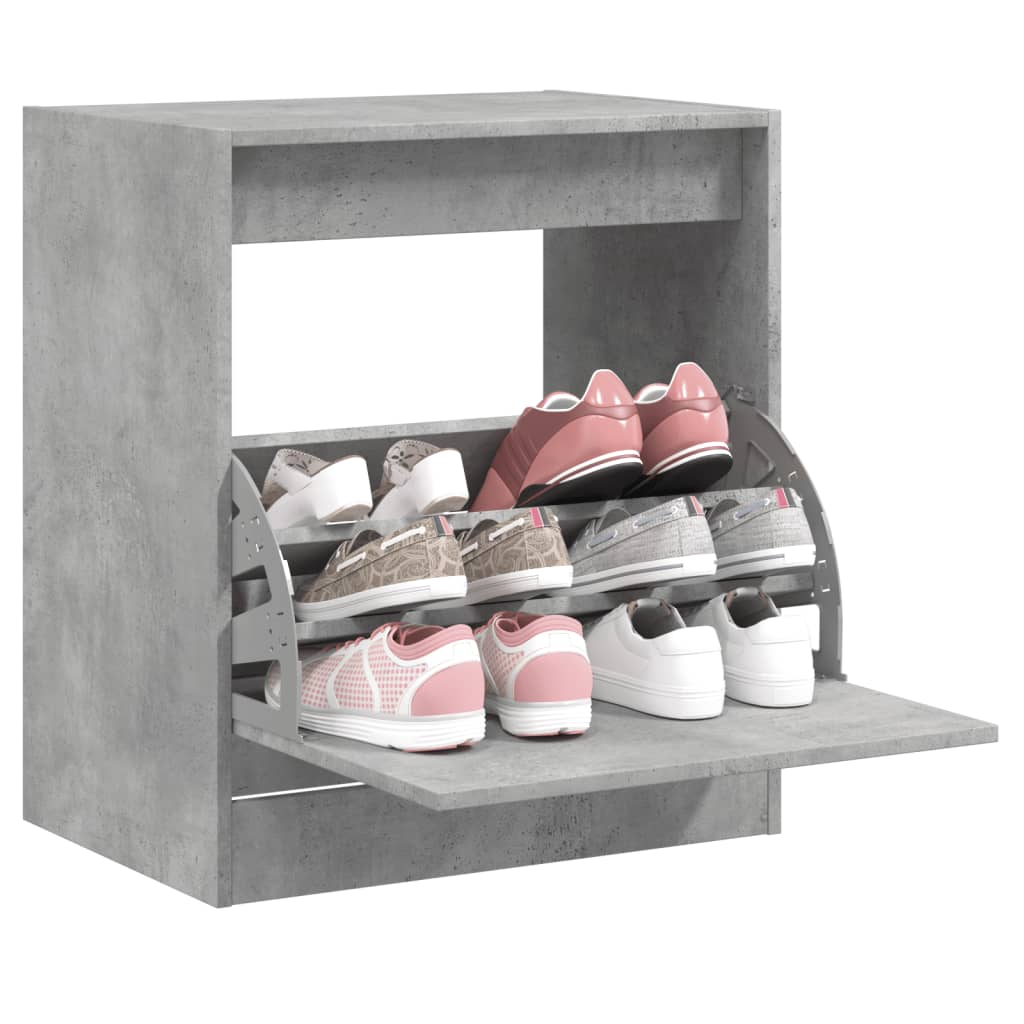 Shoe Cabinet Concrete Grey 60x42x69 cm Engineered Wood - The Home Maker