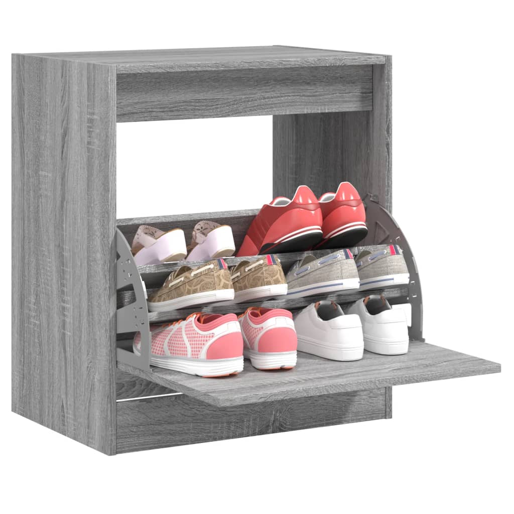 Shoe Cabinet Grey Sonoma 60x42x69 cm Engineered Wood - Direct Imports