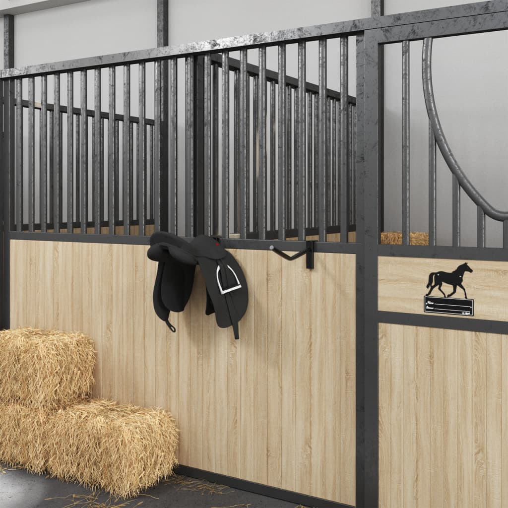 Saddle Rack with Bridle Hook Single Arm Portable Black Iron - Brittle & Co