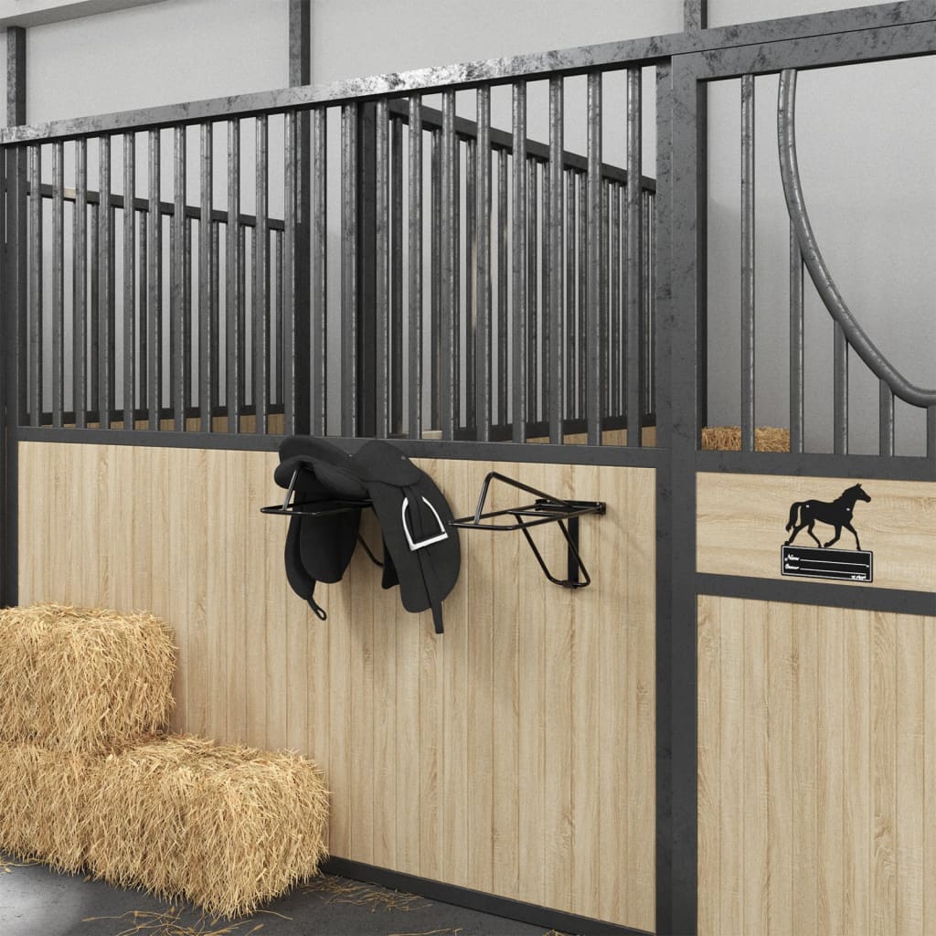 Foldable Saddle Rack Wall Mounted Black Iron - Charlotte Dunes