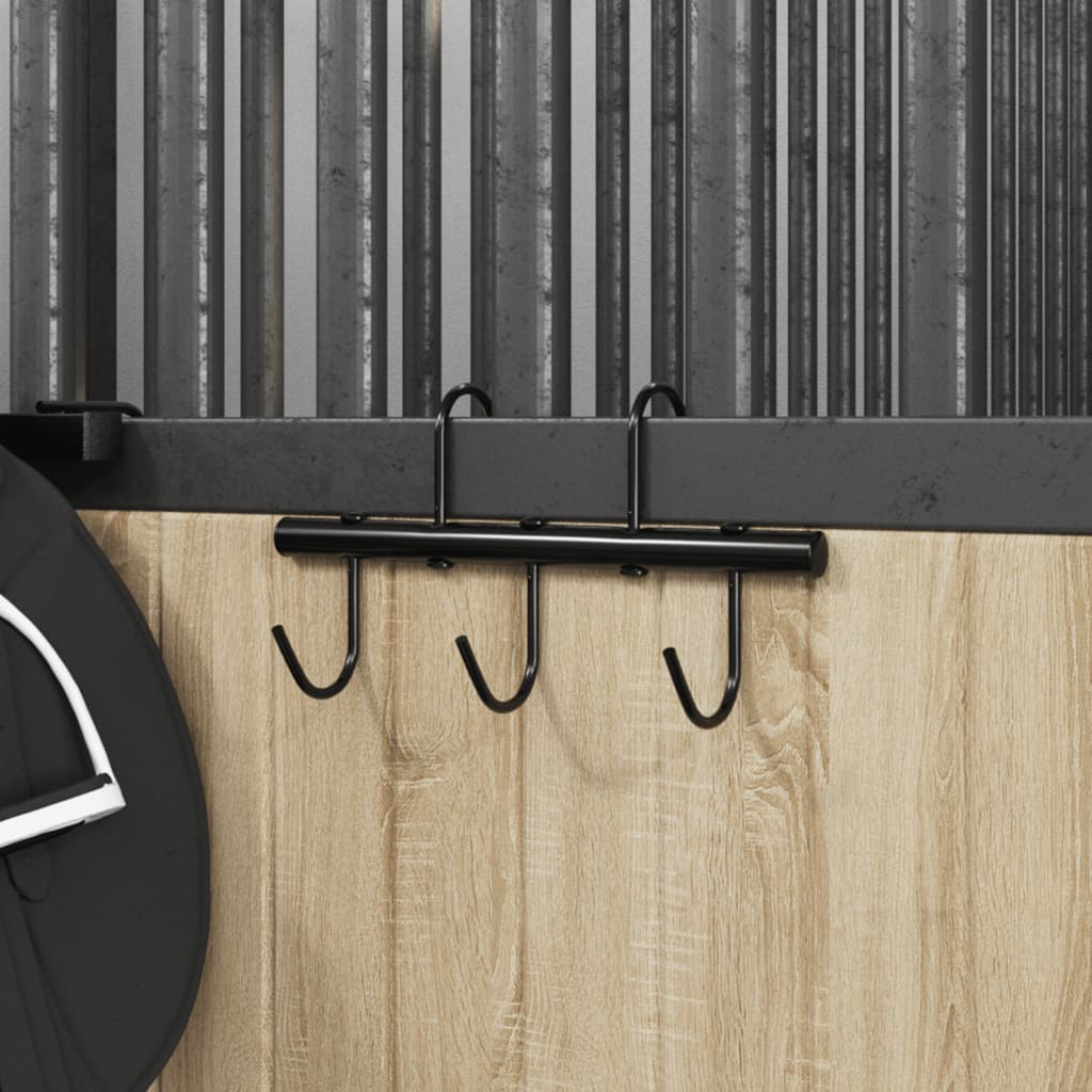 Bridle Hanger with 5 Swivel Hooks Black Steel - The Home Maker