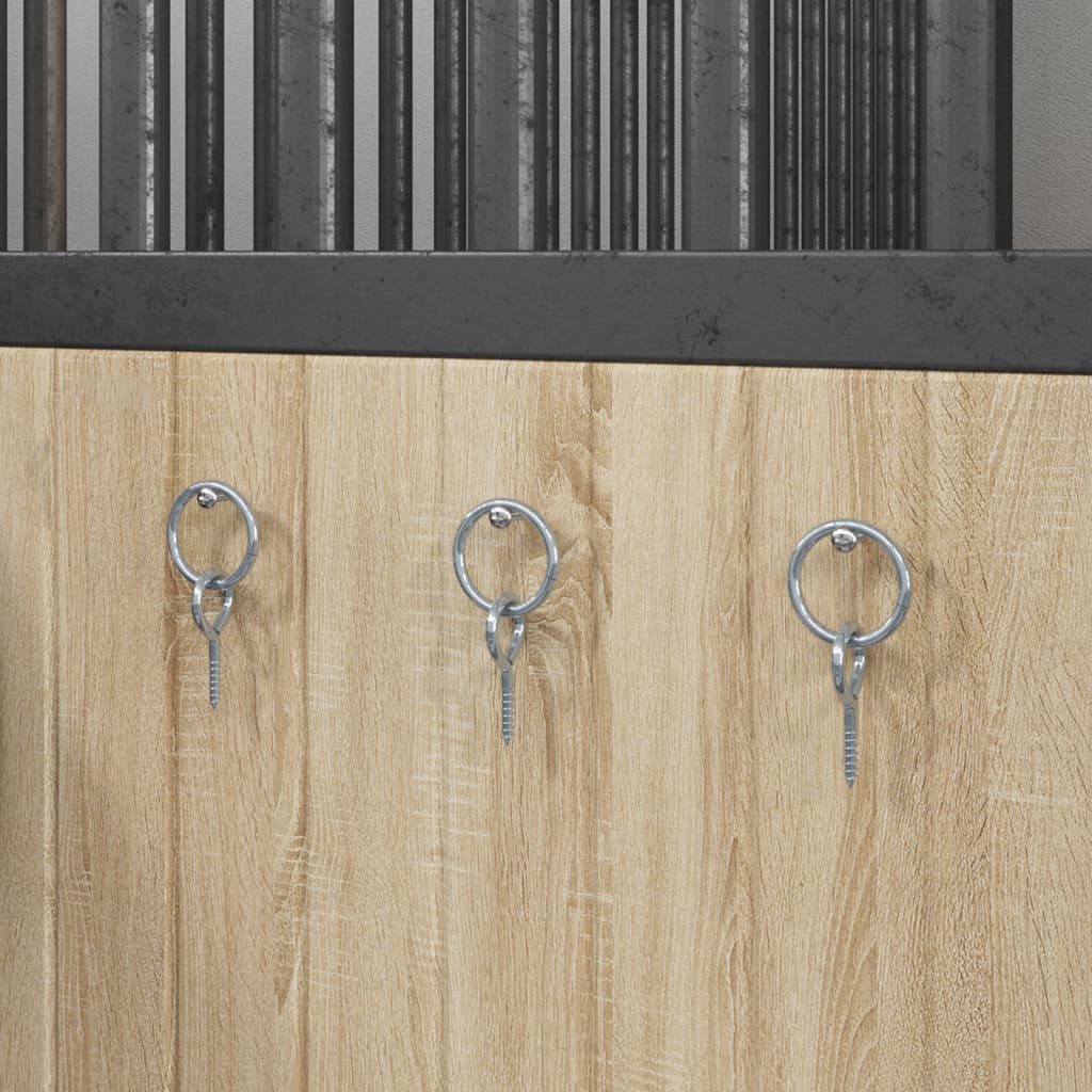 Hitching Rings with Eye Screws 3 Pieces Silver Steel - Charlotte Dunes