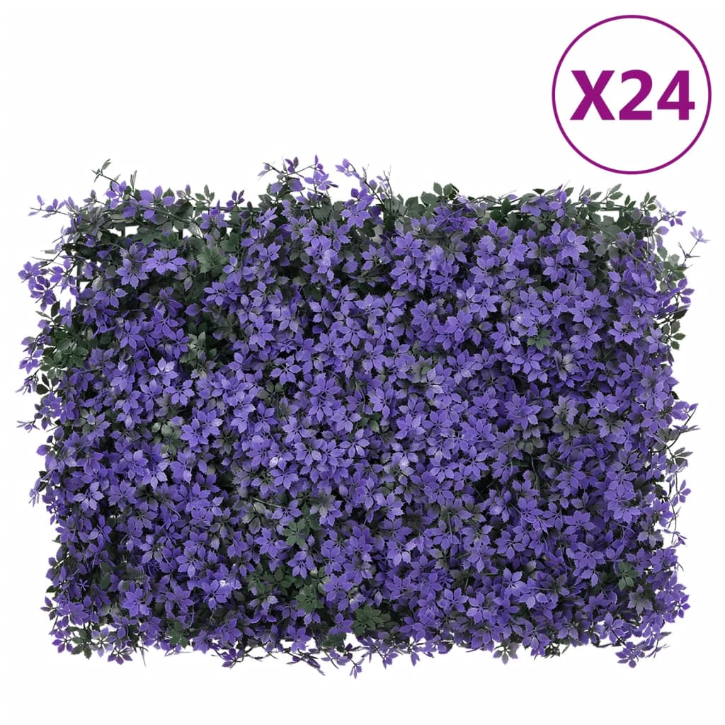 Â Artificial Leaf FenceÂ 24 pcs Purple 40x60 cm - The Home Maker