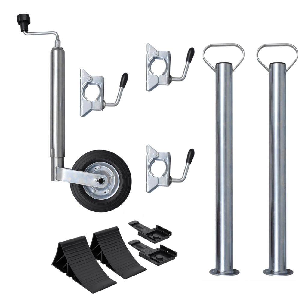 Jockey Wheel 48 mm with 2 Support Tubes and 3 Split Clamps - Decor Base