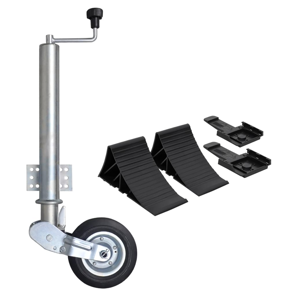 Trailer Jack Wheel 60 mm with Wheel Chocks - Discount Dealers