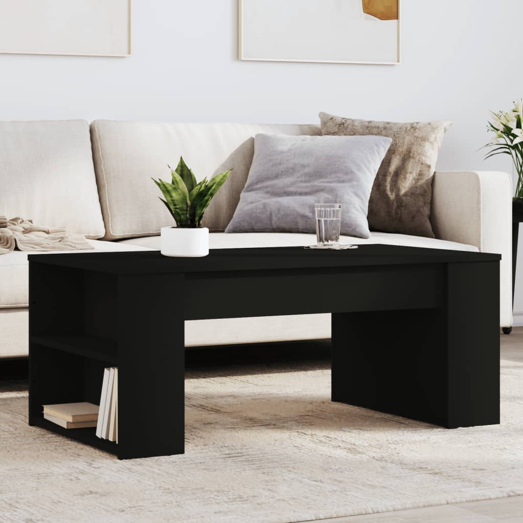 Coffee Table Black 102x55x42 cm Engineered Wood - vid-831854 - Design Hut