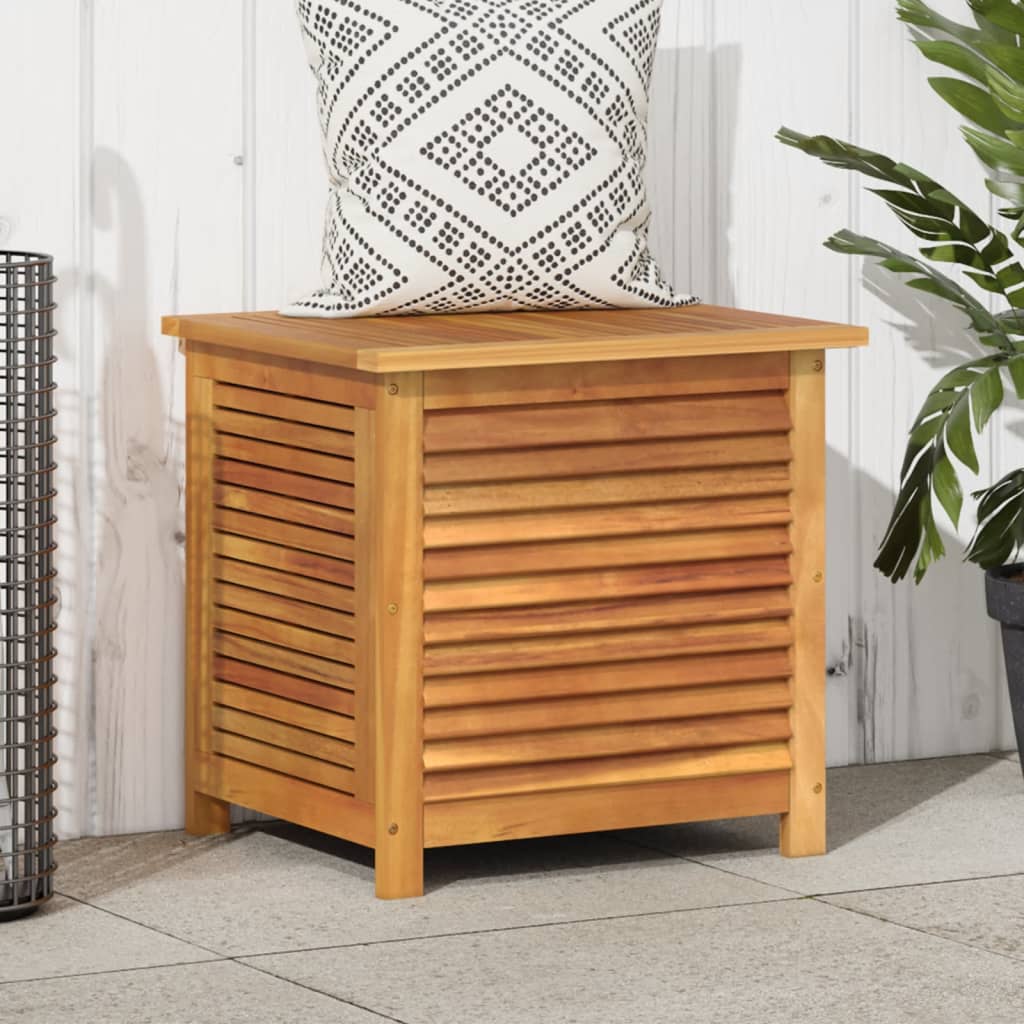 Garden Storage Box with Louver 60x50x56 cm Solid Wood Acacia - Direct Imports