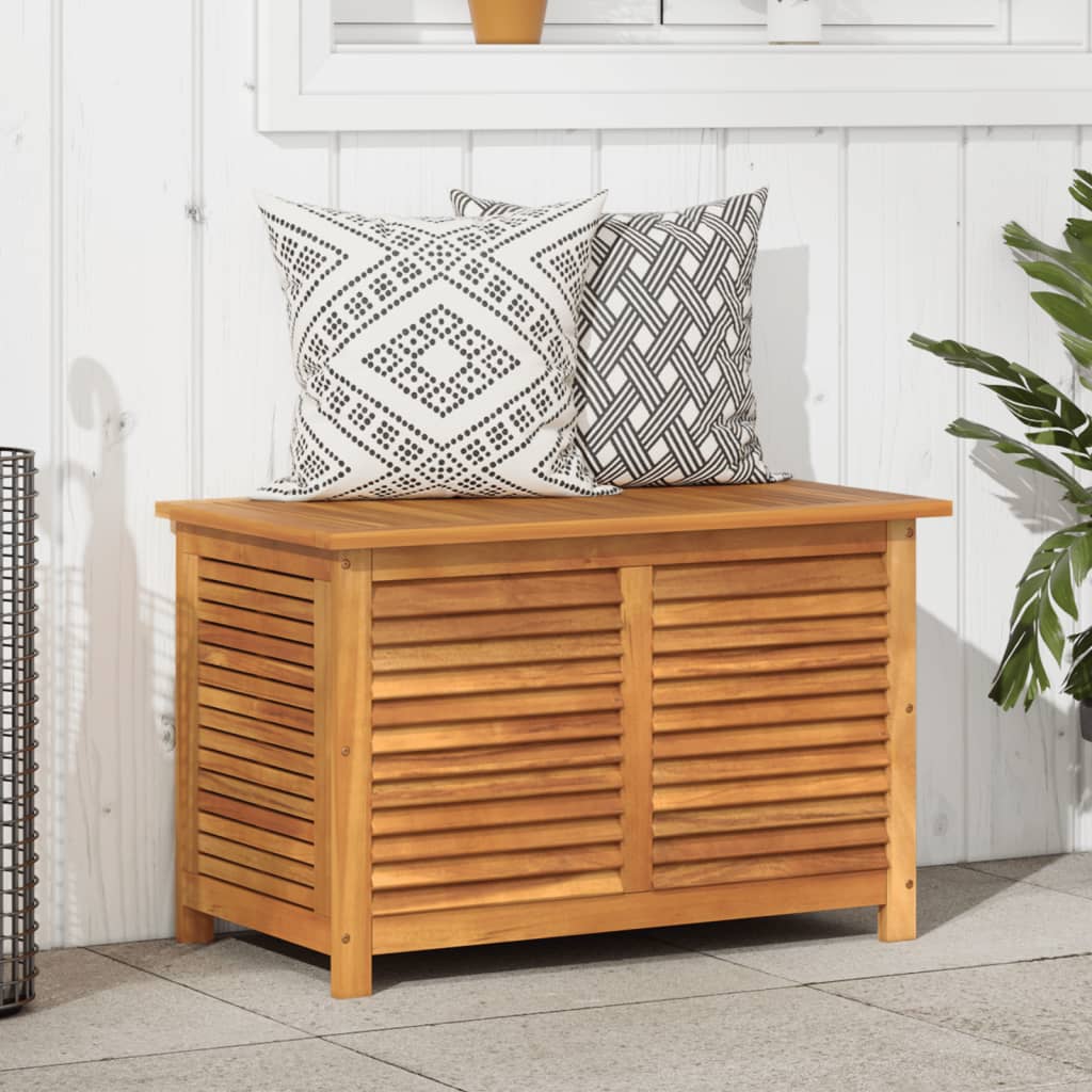 Garden Storage Box with Louver 90x50x56 cm Solid Wood Acacia - Merlin Deals