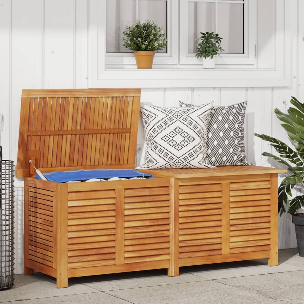 Garden Storage Box with Louver 150x50x56 cm Solid Wood Acacia - Merkel Designers