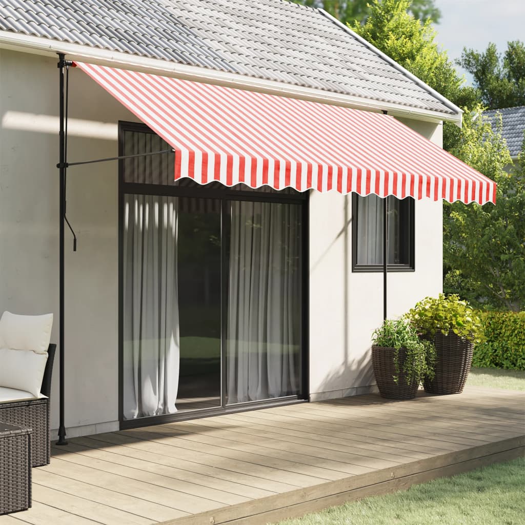 Replacement Fabric for Awning Red and White Stripe 3.5x2.5 m - All Things Good