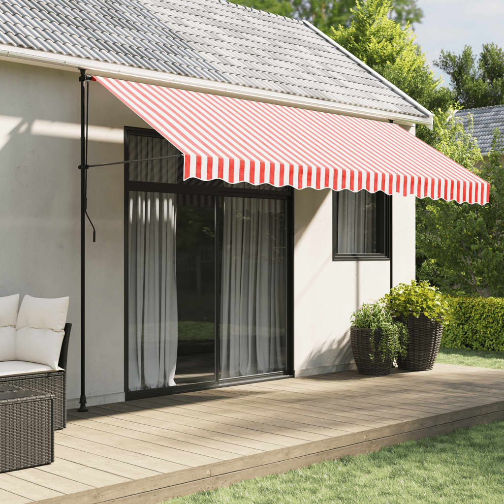 Replacement Fabric for Awning Red and White Stripe 4x3 m - All Things Good