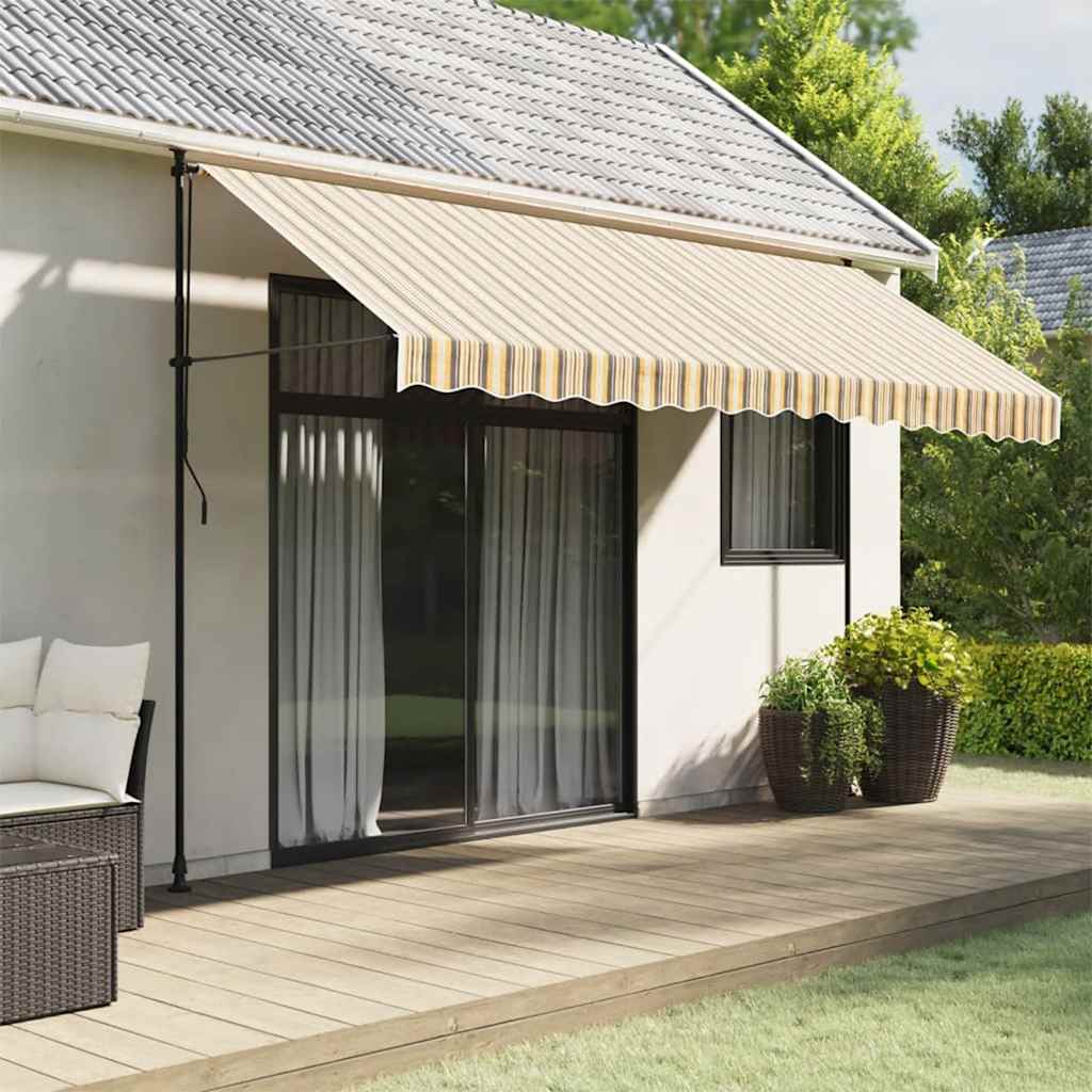 LARHAL Replacement for Awning Multicolour Stripe 4x3 m Fabric - Design Hut