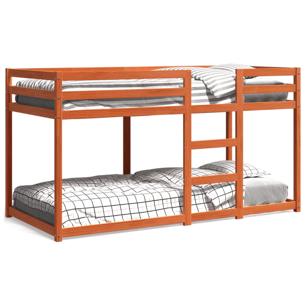 Bunk Bed Wax Brown 80x200 cm Solid Wood Pine - The Home Maker