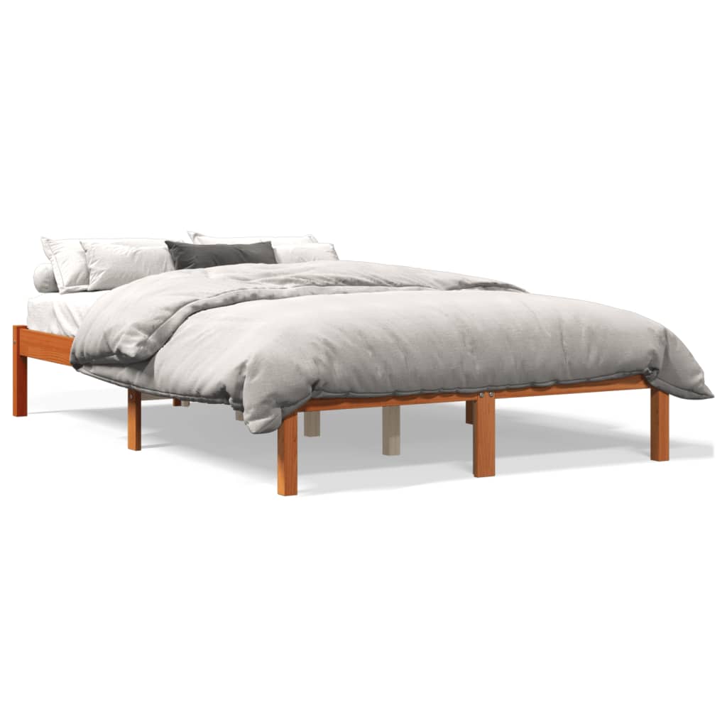 Bed Frame Wax Brown 120x190 cm Small Double Solid Wood Pine - Style and Chic
