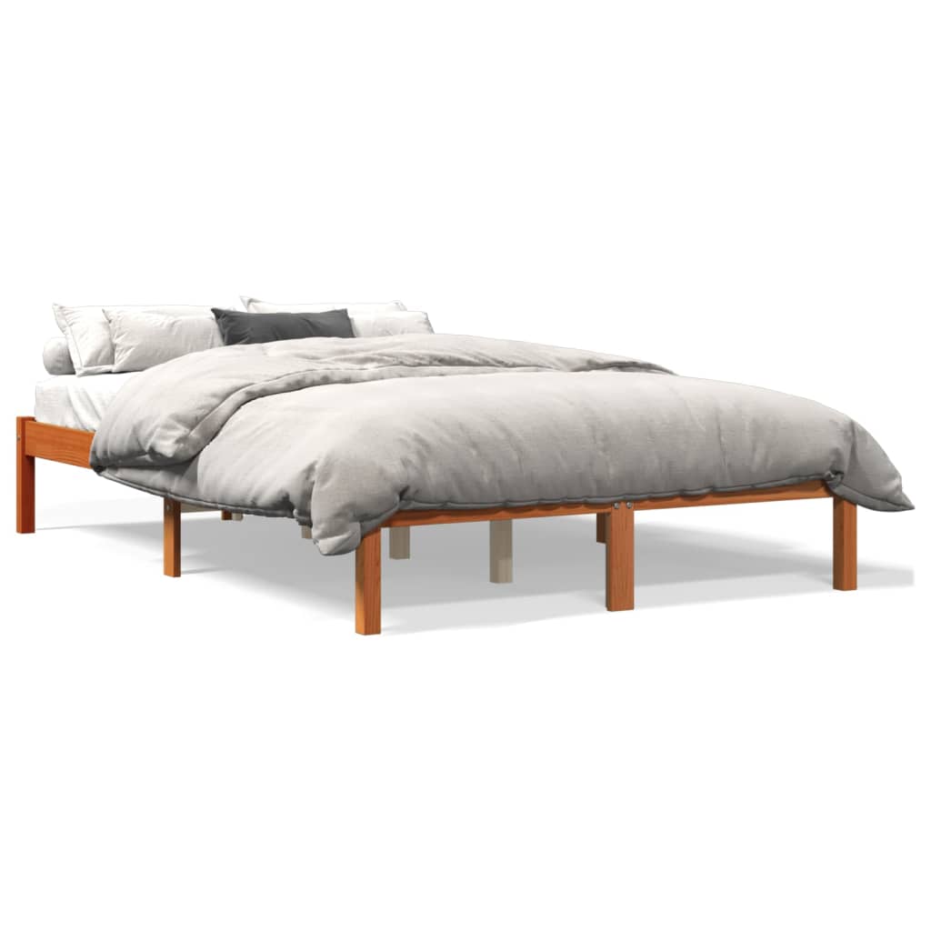 Bed Frame Wax Brown 120x200 cm Solid Wood Pine - Brittle & Co