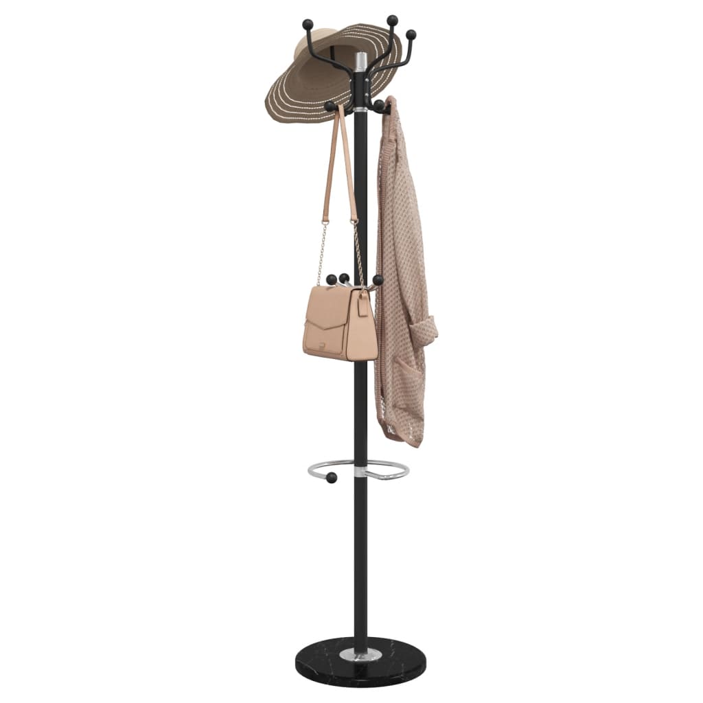 Coat Stand with Umbrella Holder Black 180cm Powder-coated Iron - The Home Maker