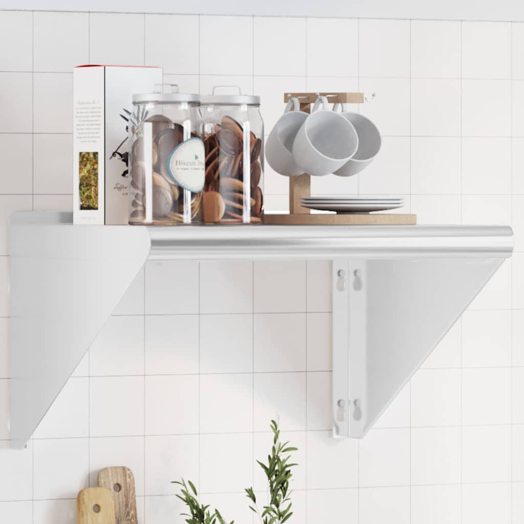 Wall Shelf 50x45x31 cm Silver Stainless Steel - Design Hut