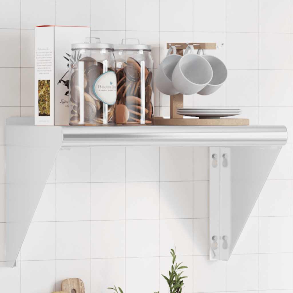 Wall Shelf 50x30x31 cm Silver Stainless Steel - Design Hut