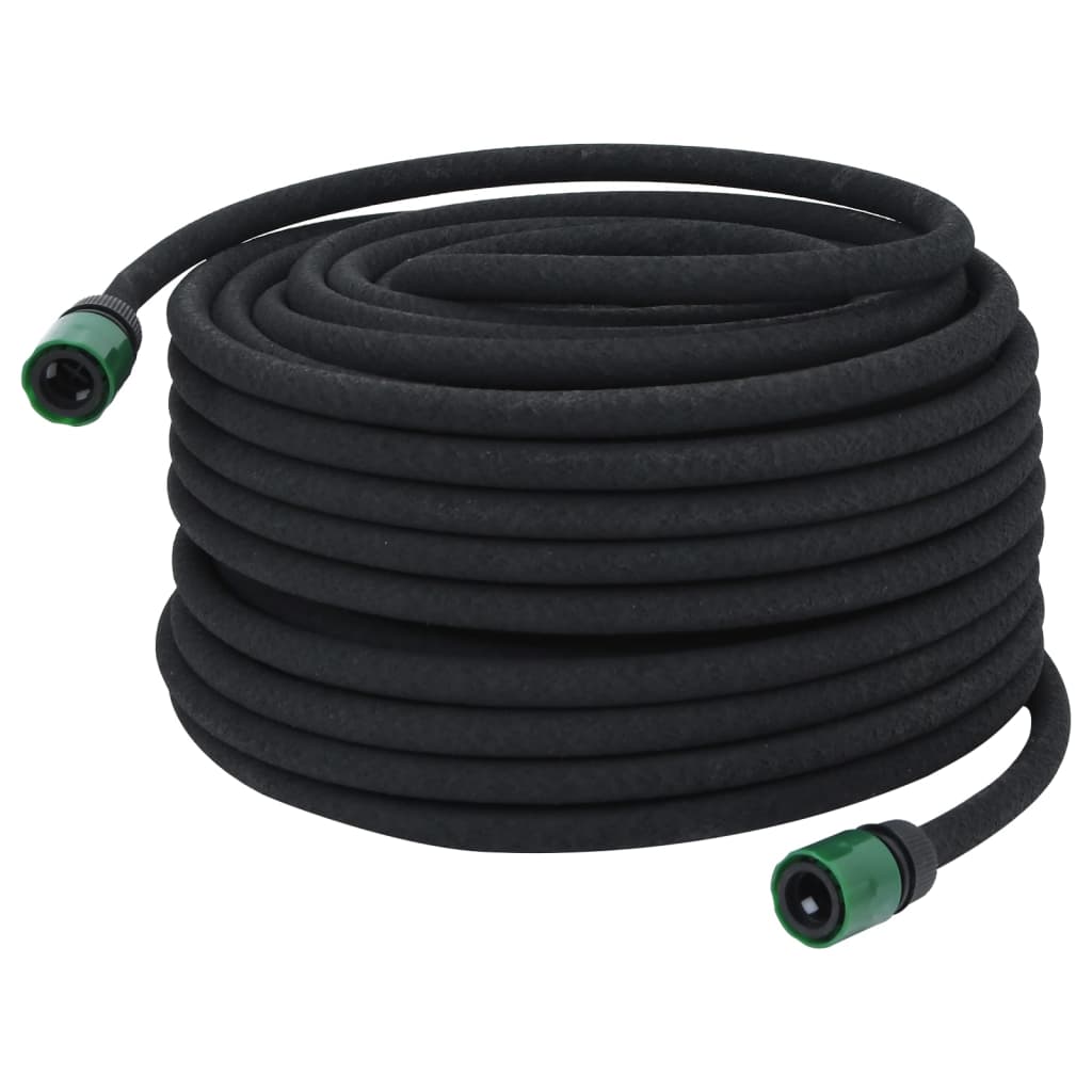 Garden Soaker Hose Black 0.6" 50 m Rubber - Merlin Deals
