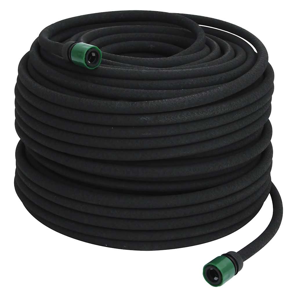 Garden Soaker Hose Black 0.6" 100 m Rubber - Merlin Deals