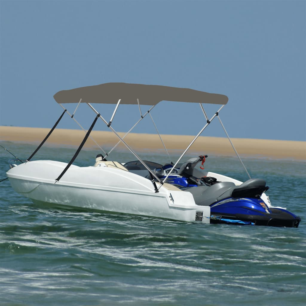 4-bow Bimini Top Grey 243x196x137 cm - Charlotte Dunes