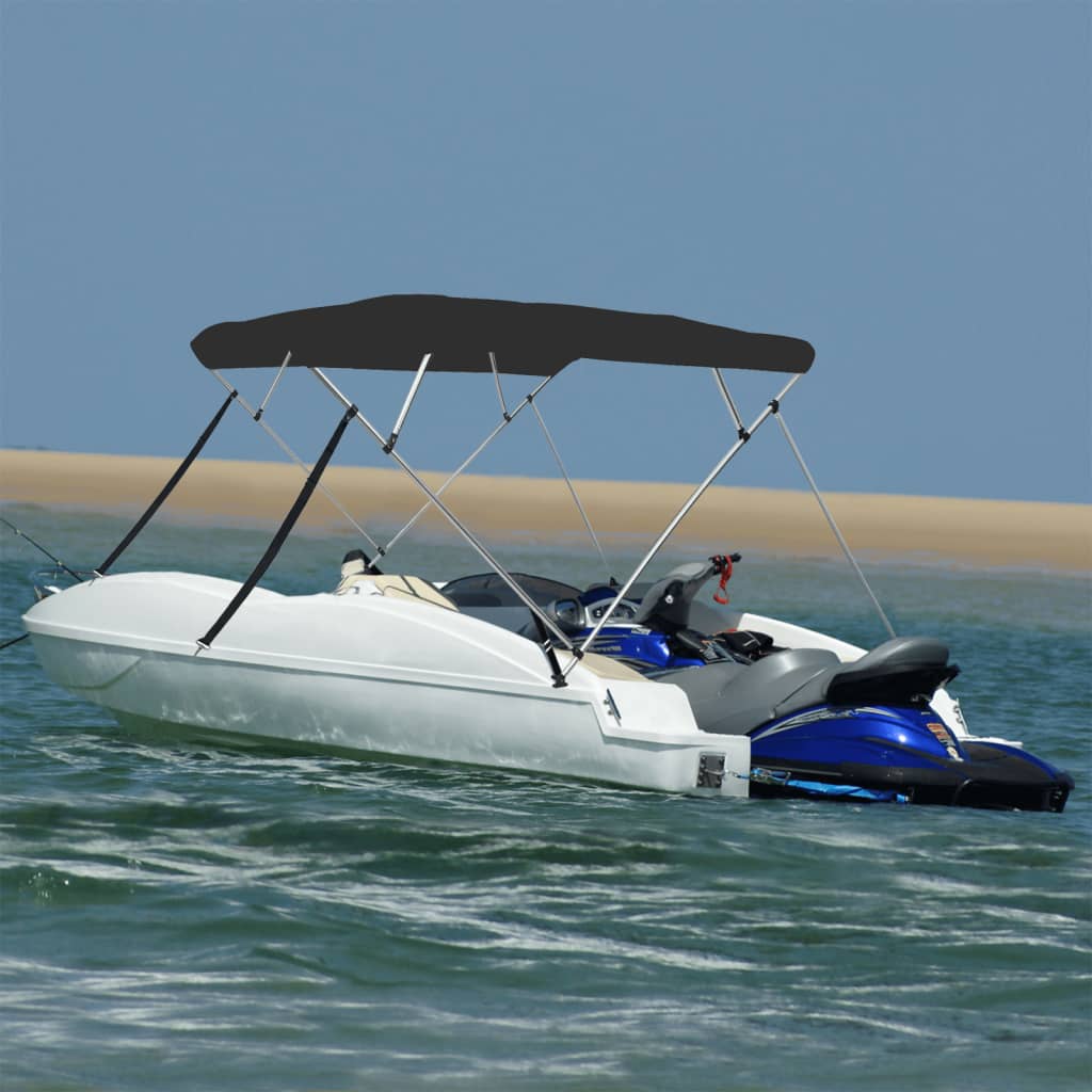 4-bow Bimini Top Black 243x244x137 cm - Charlotte Dunes