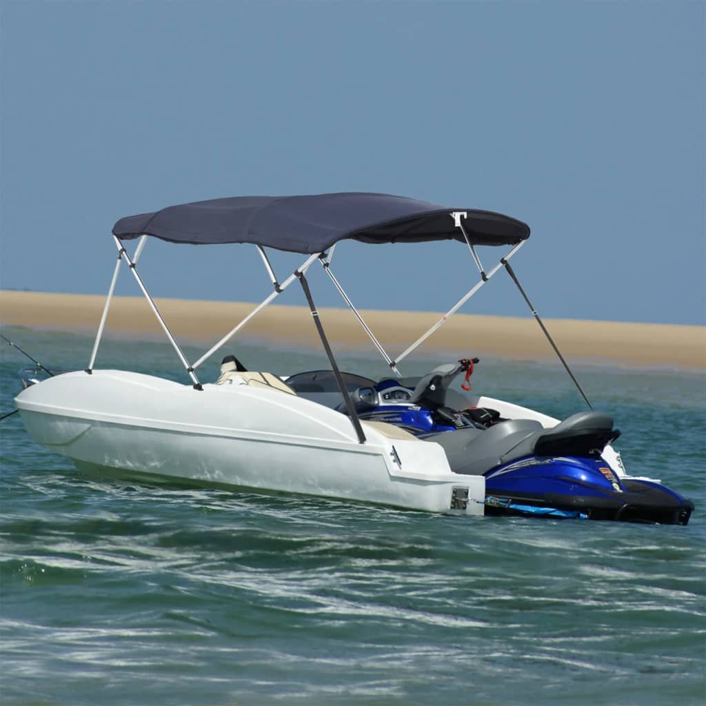 4-bow Bimini Top with Sidewalls 243x(230-244)x137 cm - Discount Dealers