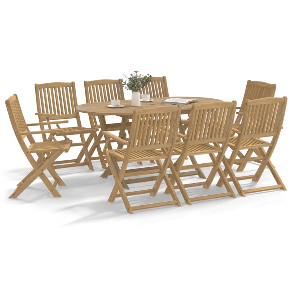 Folding Garden Chairs 8 pcs 54.5x58x90 cm Solid Wood Acacia - Direct Imports