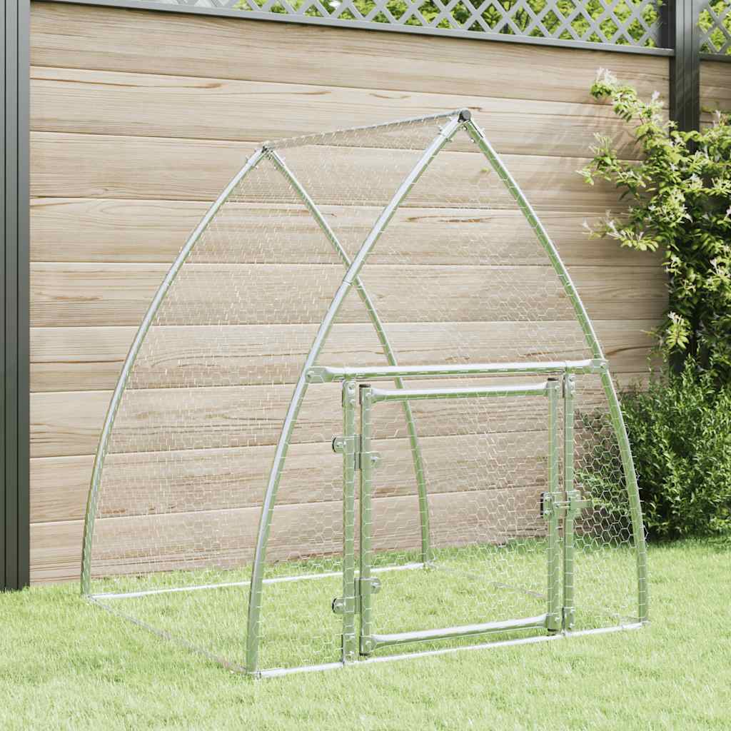 Chicken Cage Silver 100x105x120 cm Galvanised Steel - Charlotte Dunes
