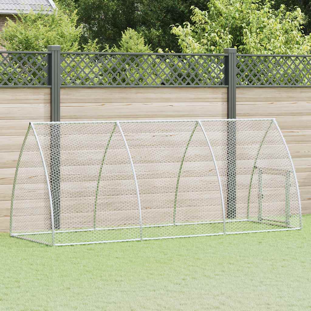 Chicken Cage Silver 300x105x120 cm Galvanised Steel - Charlotte Dunes