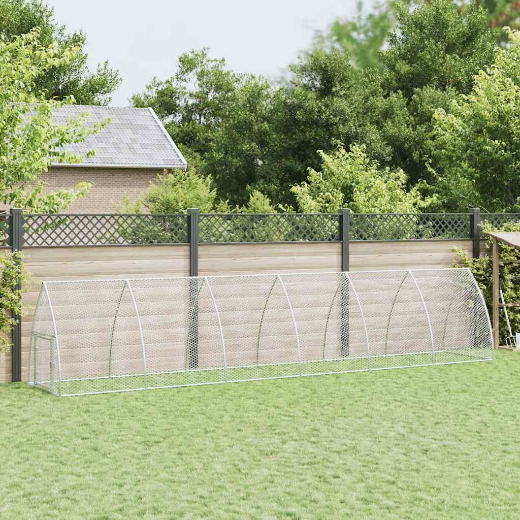 Chicken Cage Silver 600x105x120 cm Galvanised Steel - Charlotte Dunes