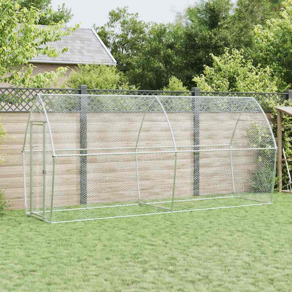 Chicken Cage Silver 400x105x182 cm Galvanised Steel - Charlotte Dunes