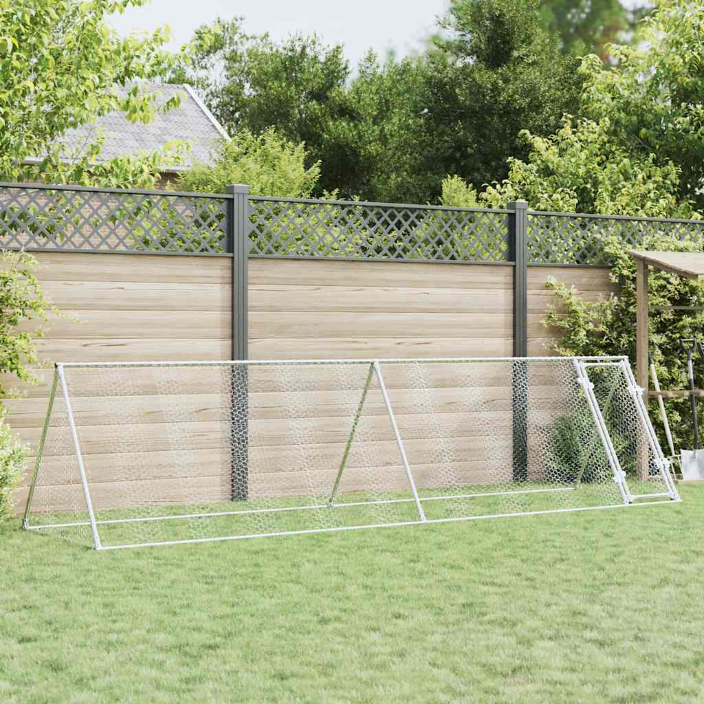 Chicken Cage Silver 400x105x91 cm Galvanised Steel - Charlotte Dunes