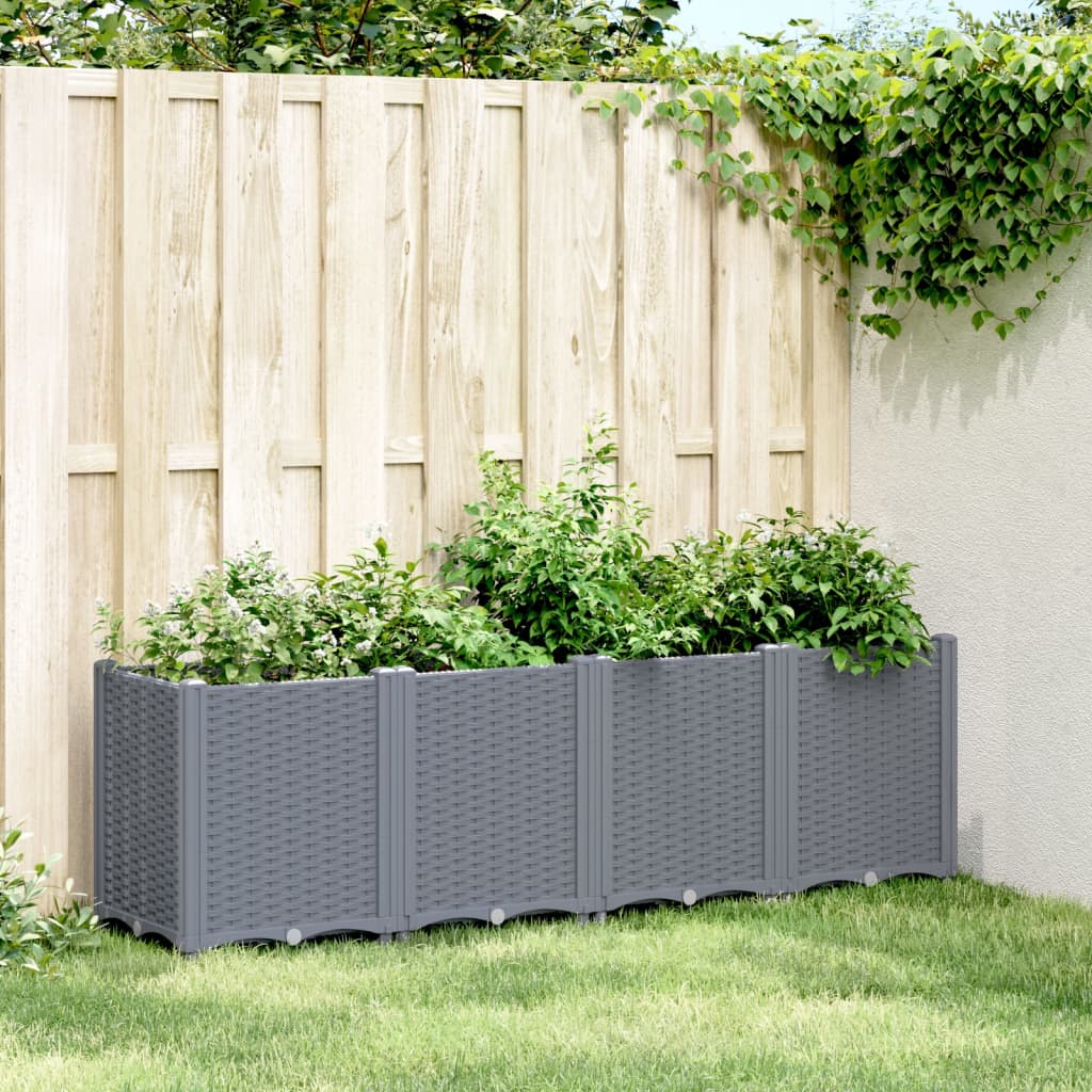 Garden Planter Grey 160x40x53 cm PP - All Things Good