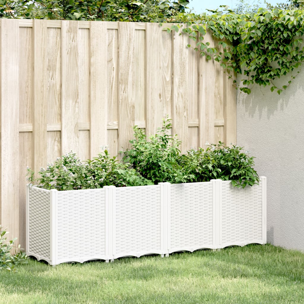 Garden Planter White 160x40x53 cm PP - The Home Maker