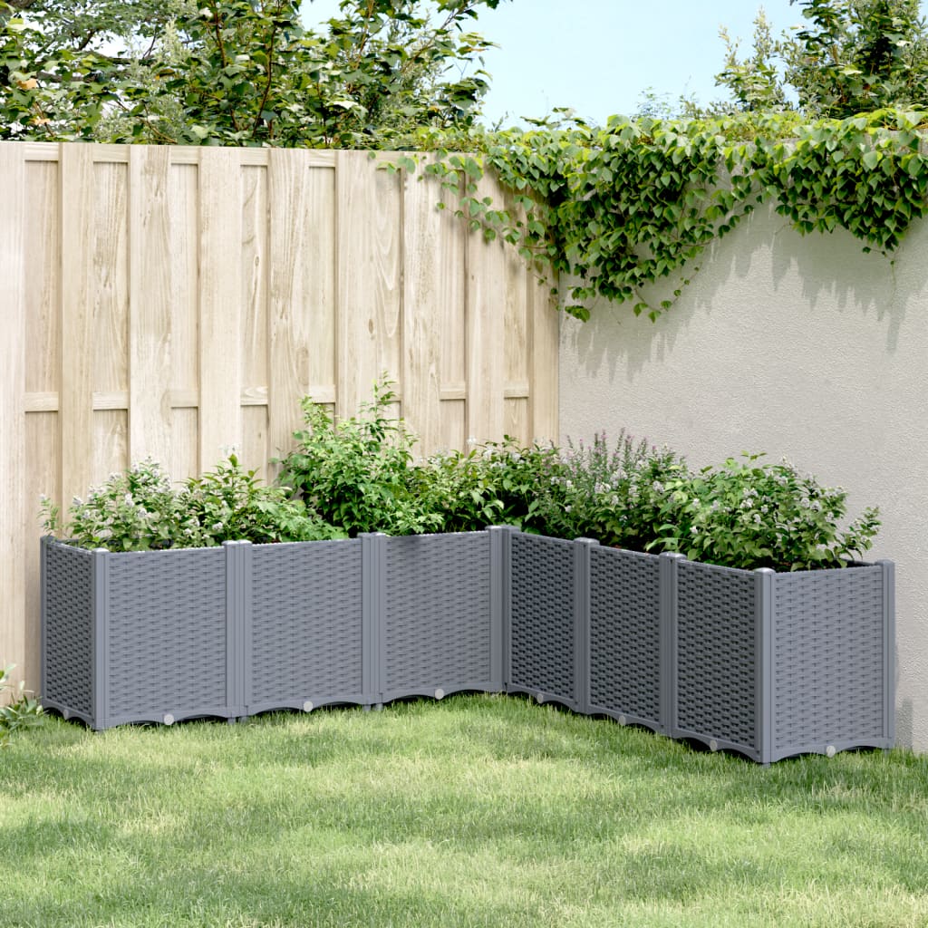 Garden Planter Grey 160x160x53 cm PP - Merkel Designers