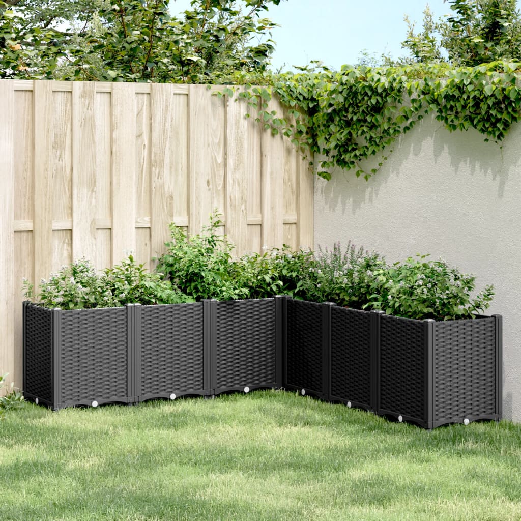 Garden Planter Black 160x160x53 cm PP - All Things Good