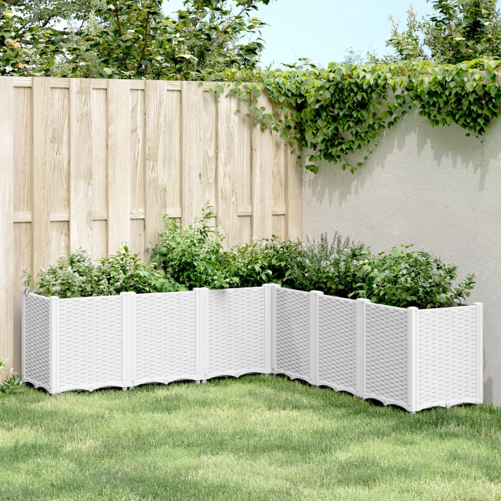 Garden Planter White 160x160x53 cm PP - Style and Chic