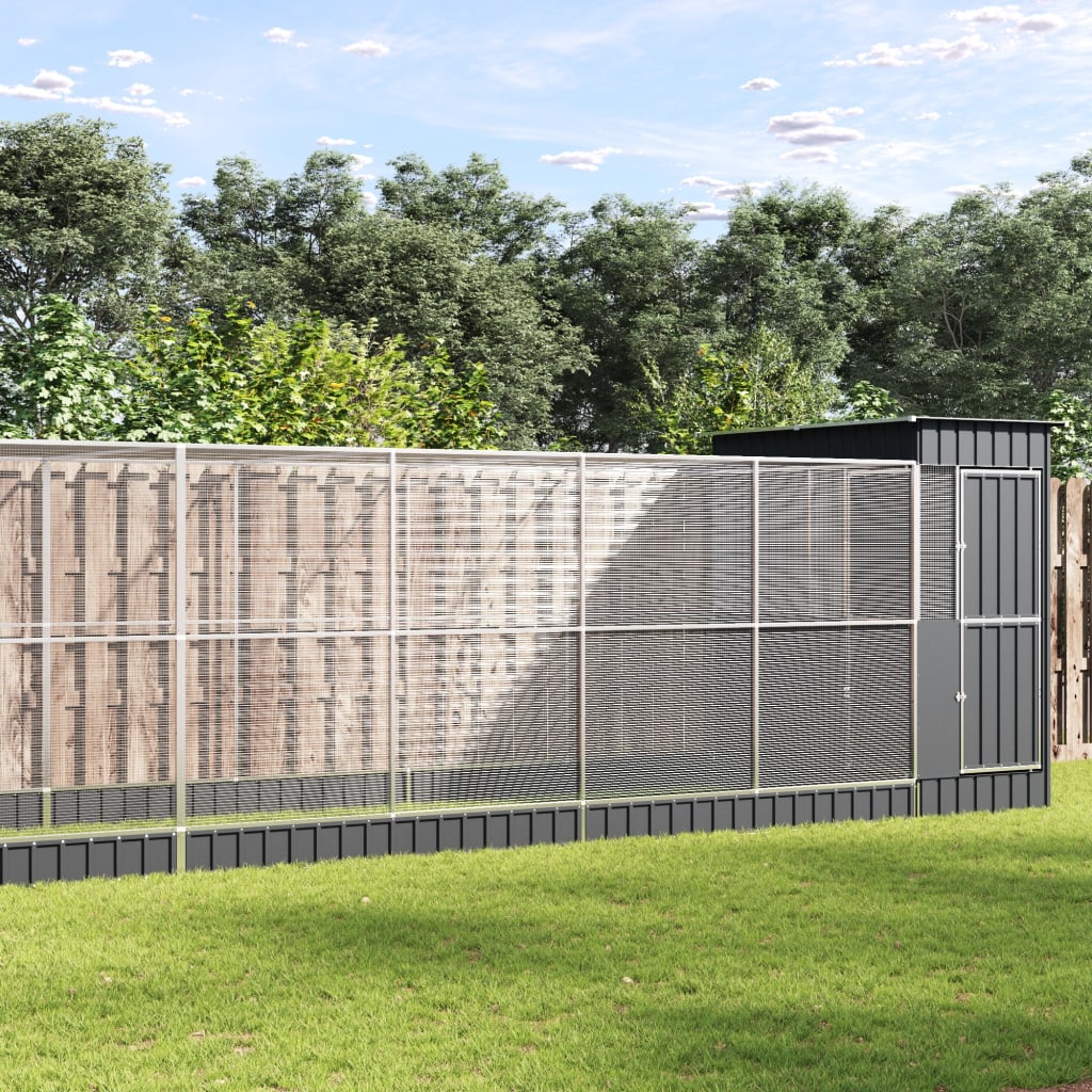 Aviary with Extension Silver 1037x203x216 cm Steel - All Things Good