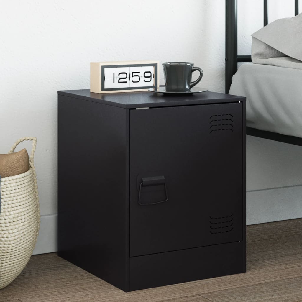 Bedside Cabinet Black 34.5x39x44 cm Steel - Design Hut