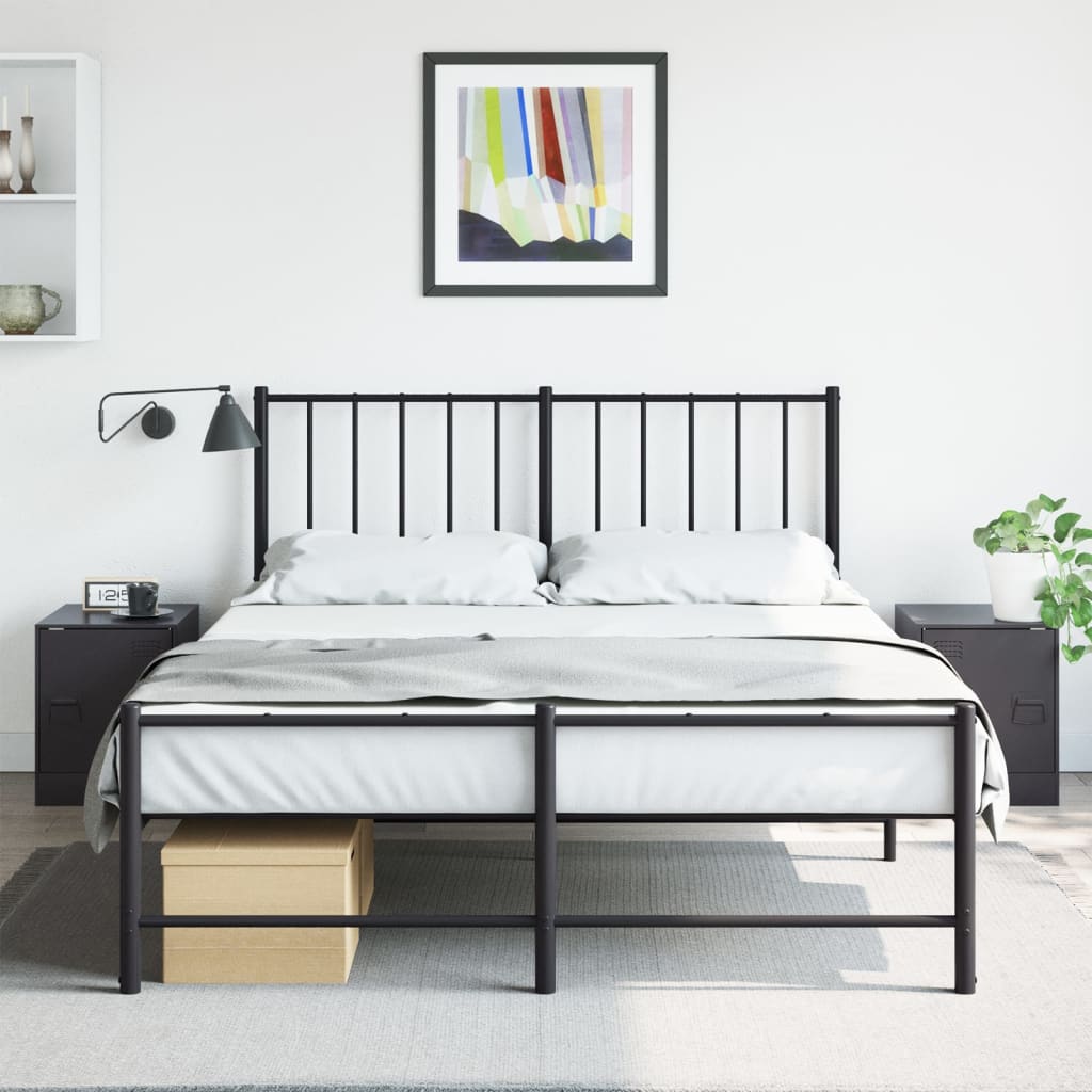 Bedside Cabinets 2pcs Black 34.5x39x44 cm Steel - vid-841608 - Design Hut
