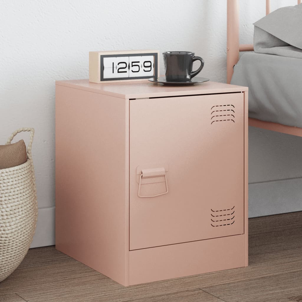 Bedside Cabinet Pink 34.5x39x44 cm Steel - vid-841609 - Design Hut