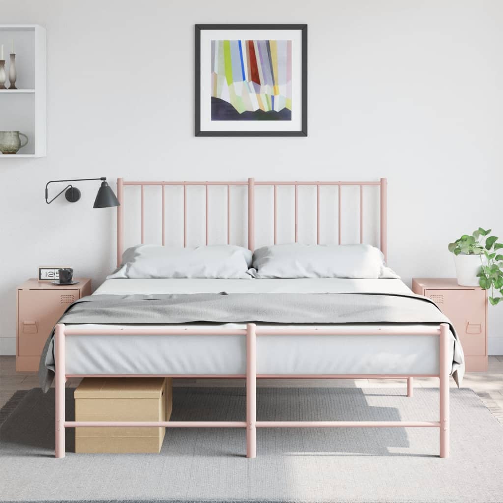 Bedside Cabinets 2 pcs Pink 34.5x39x44 cm Steel - vid-841610 - Design Hut