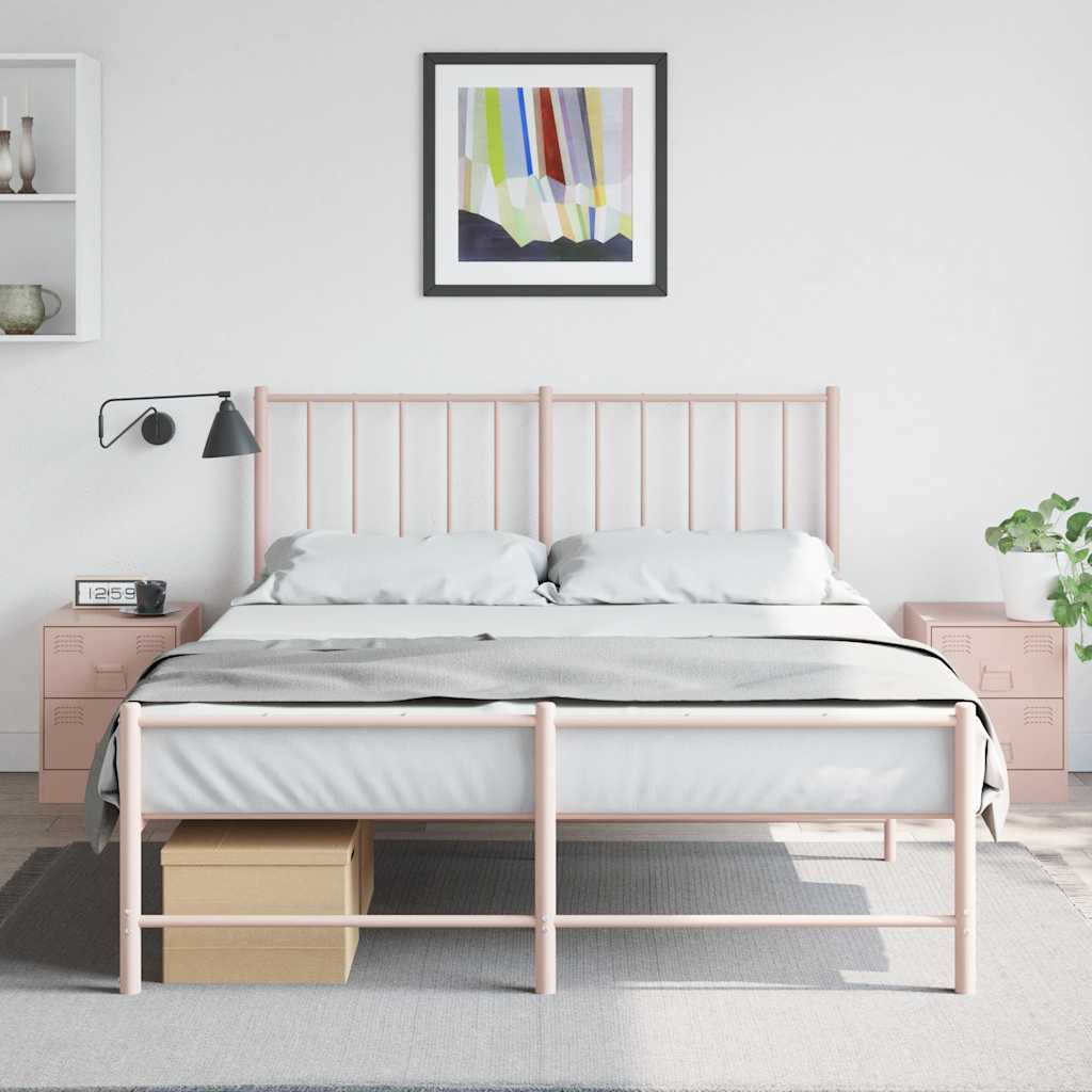 Bedside Cabinets 2 pcs Pink 34.5x39x44 cm Steel - Design Hut
