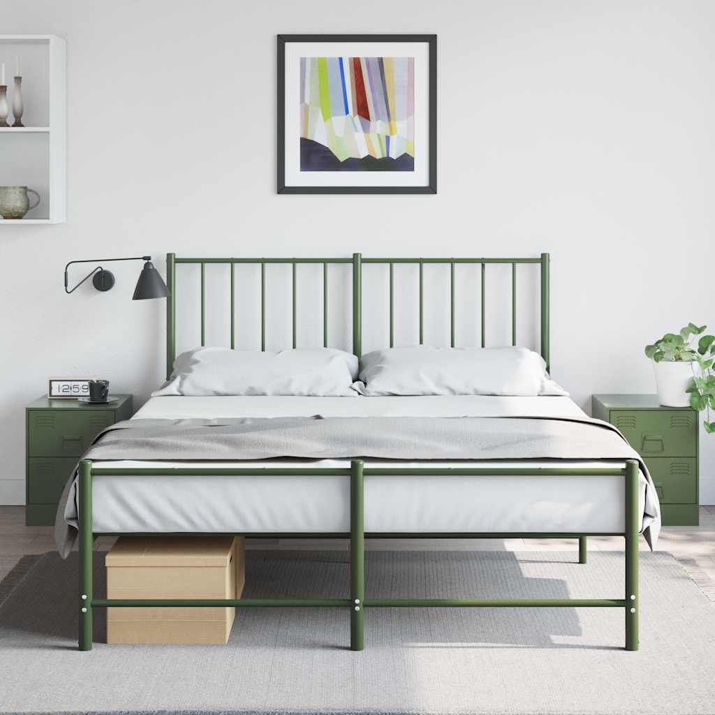 Bedside Cabinets 2 pcs Green 34.5x39x44 cm Steel - Design Hut