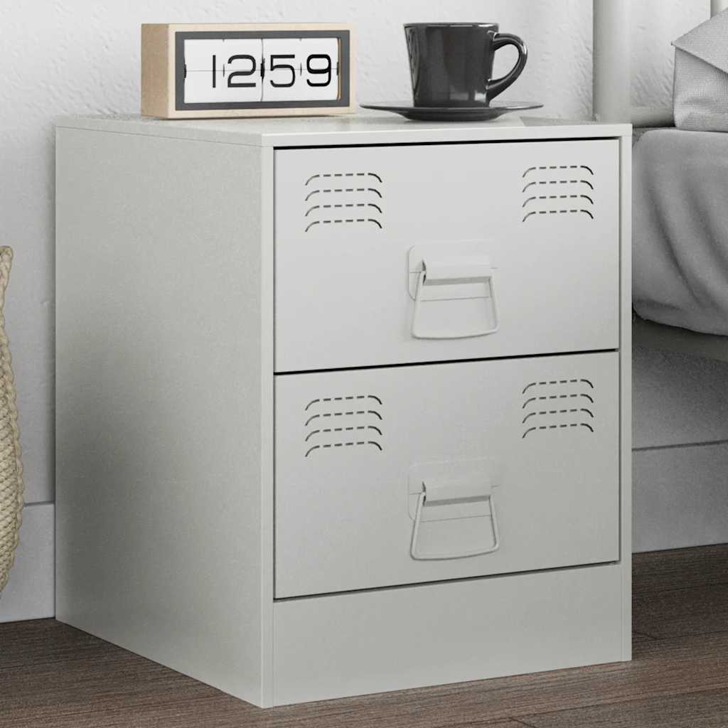 Bedside Cabinet White 34.5x39x44 cm Steel - vid-841629 - Design Hut