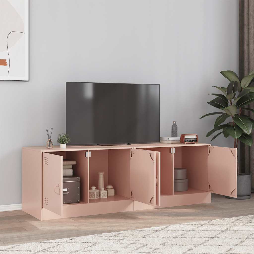 TV Cabinets 2 Pieces Pink 67x39x44 cm Steel - R and M Furniture